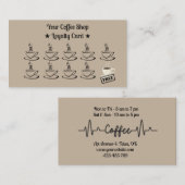 Carte De Fidélité Brown coupe-café minimaliste (Devant / Derrière)