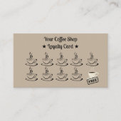 Carte De Fidélité Brown coupe-café minimaliste (Devant)