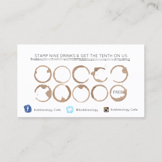 Carte de fidélité Bubble Tea Shop (Dos)