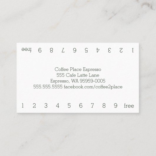 Carte De Fidélité Buffalo Check Simple Coffee Punchcard (Dos)