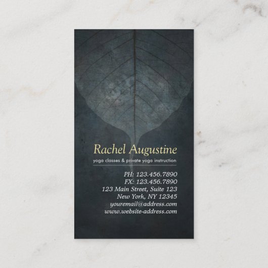 Carte De Fidélité BW Yoga Instructor Brushstrokies Classe Pass Fidél (Dos)