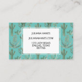 Carte De Fidélité Cactus du désert et succulents Motif d'aquarelle 1 (Dos)