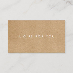 Carte De Fidélité Cadeau kraft rustique minimaliste