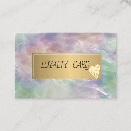 Carte De Fidélité Cadre professionnel élégant, Coeurs d'or Opal Pear (Devant)