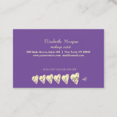 Carte De Fidélité Cadre professionnel élégant, Coeurs d'or Opal Pear (Dos)