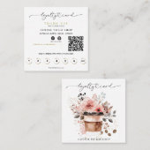 Carte De Fidélité *~* Café à emporter - Espresso QR récompense Flora (Devant / Derrière)