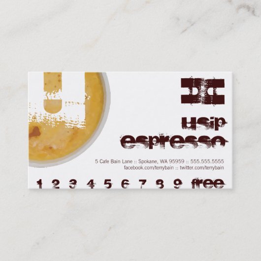 Carte de Fidélité Café avec Initiale Personnalisée (Devant)
