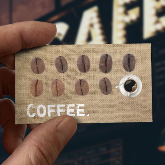 Carte De Fidélité Café Café Burlap Loyalty Punch