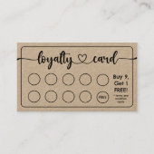 Carte De Fidélité Café Café Kraft Ajouter Votre Logo (Devant)