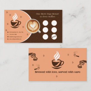 Carte de Fidélité Café Cœur Latte Art Café