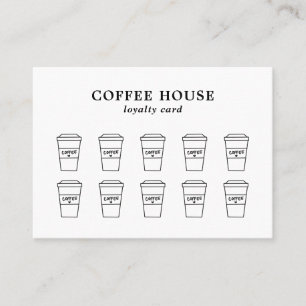 Carte De Fidélité Café créatif minimaliste moderne noir et blanc