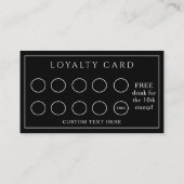 Carte De Fidélité Café d'affaires moderne noir (Dos)