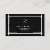 Carte De Fidélité Café d'affaires moderne noir (Devant)