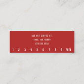 Carte De Fidélité Café de barman de ventre de bikini horizontal (Dos)