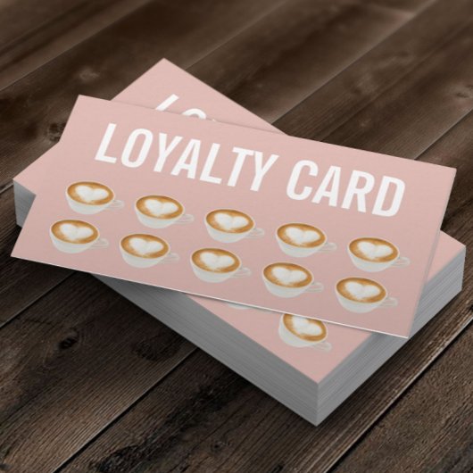 Carte De Fidélité Café Elégant Blush Pink Loyalty