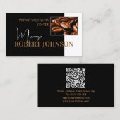 Carte De Fidélité Café Manager Bar à café noir et blanc (Devant / Derrière)
