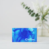 Carte De Fidélité Café minimum liquide bleu| Style R (Debout devant)