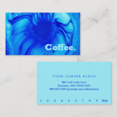 Carte De Fidélité Café minimum liquide bleu| Style R (Devant / Derrière)