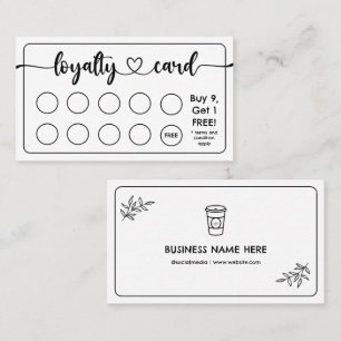 Carte De Fidélité Café moderne minimaliste Boutique Ajouter votre lo