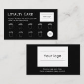 Carte de fidélité café, noir propre et simple (Devant / Derrière)