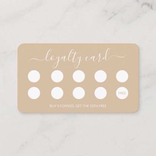 Carte de fidélité café personnalisé Script simple (Devant)