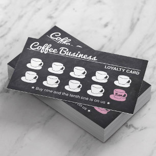 Carte De Fidélité Café Rustic Chalkboard Café Loyauté