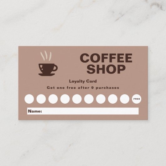 Carte de fidélité Café Shop (Devant)