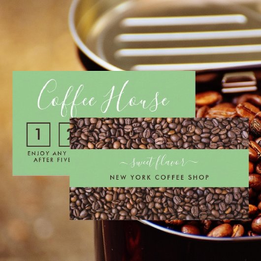 Carte de fidélité Café Shop - Bande de café
