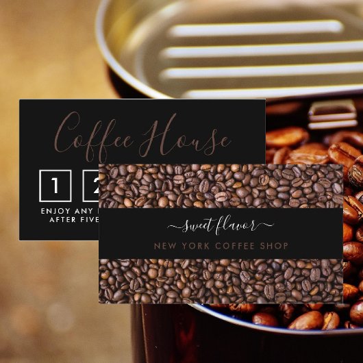 Carte de fidélité Café Shop - Bande de café