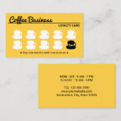 Carte De Fidélité Café Shop Gold Client Loyalty PunCard (Devant / Derrière)