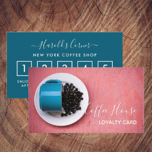 Carte de fidélité Café Shop - Mug Café Bleu