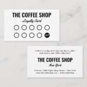 Carte De Fidélité Café simple moderne blanc et noir (Devant / Derrière)
