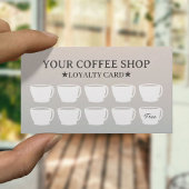 Carte De Fidélité Café tasses élégante Silver Café client