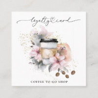 *~* Café To Go Espresso QR Rewards Floral