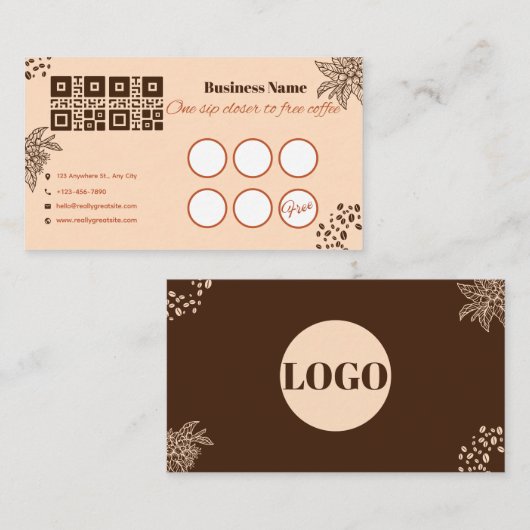 Carte de Fidélité Café | Une Gorgée Plus Près du G (Devant / Derrière)