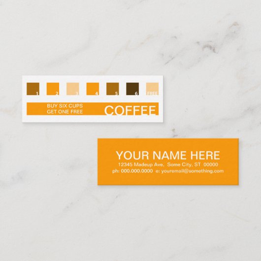 Carte De Fidélité CAFFEE client appréciation mod carrés (Devant / Derrière)