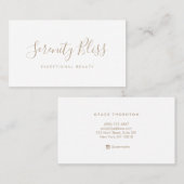 Carte De Fidélité Calliage de script manuscrit blanc simple (Devant / Derrière)