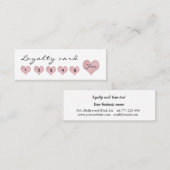 Carte De Fidélité Calligraphie de coeur rose doux (Devant / Derrière)