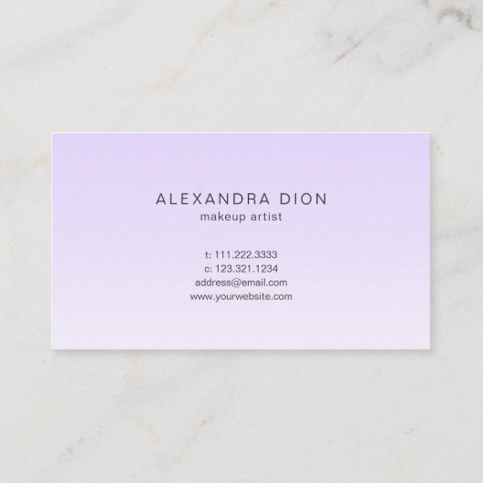 Carte De Fidélité Calligraphie manuscrite simple lavande (Dos)