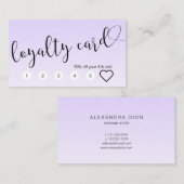 Carte De Fidélité Calligraphie manuscrite simple lavande (Devant / Derrière)