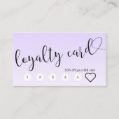 Carte De Fidélité Calligraphie manuscrite simple lavande (Devant)