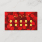 Carte De Fidélité Calligraphie moderne et tendance Ruby Red Bokeh Lu (Devant)