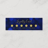 Carte De Fidélité Calligraphie moderne Sapphire Blue Bokeh Lumières (Devant)