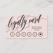 Carte de Fidélité Calligraphie Rose Pâle (Devant)