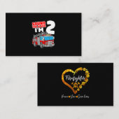 Carte De Fidélité Camion d'incendie 2 ans pompier 2e anniversaire (Devant / Derrière)