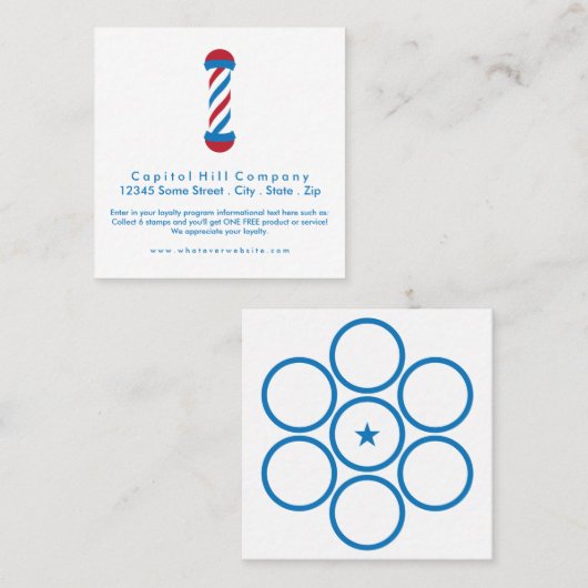 Carte De Fidélité carré loyauté barbershop (Devant / Derrière)