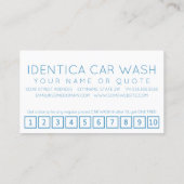 Carte De Fidélité CARWASH customer loyalty punch card (Dos)