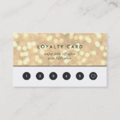 Carte De Fidélité Champagne Gold Bokeh | Client (Devant)