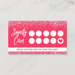 Carte De Fidélité Chaud rose Parties scintillant ongle Artiste Beaut