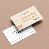 Carte De Fidélité Chef boulangerie Muffins Beige Ajouter Logo Script